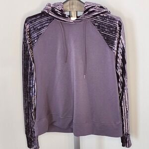 Callia Carrie Underwood Velvet Hoodie Pullover Athleisure Top Purple M